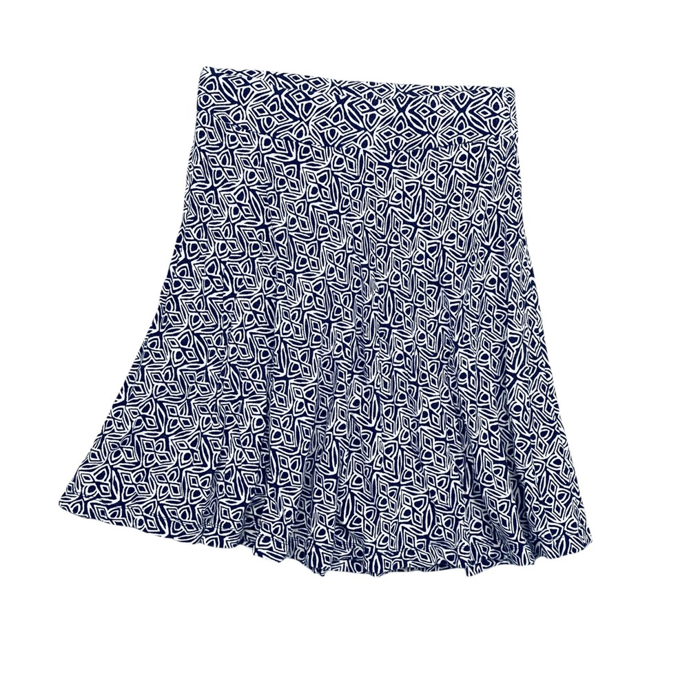 ANN TAYLOR LOFT Skirt Small A‎ Line Blue White Pattern Geometric S